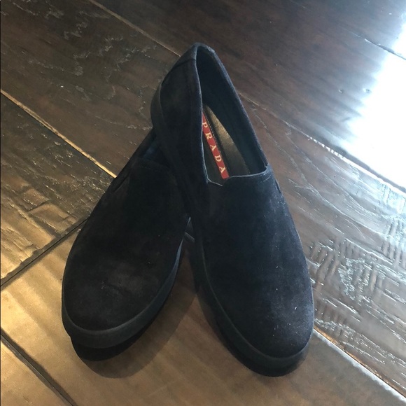 prada black slip on sneakers
